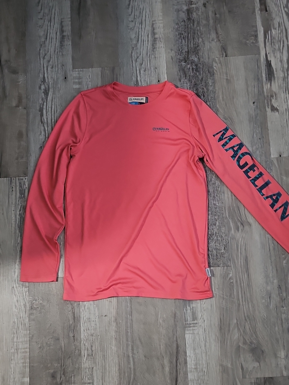 Magellan Outdoors Long Sleeve Sun Protection Performance Shirt - Coral